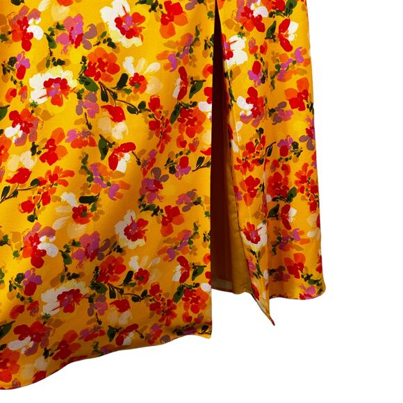 Alexia Admor New Fay Floral One Shoulder Midi Fit and Flare Dress Yellow Size 2 - Picture 9 of 15